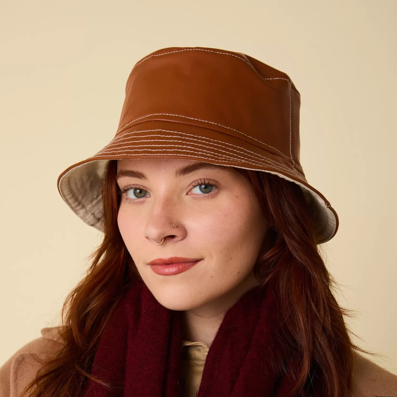 Store Allégorie A x RT: Apple Leather Reversible Bucket Hat